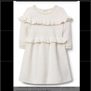 Janie and Jack Russell sweater Dress ivory size 4